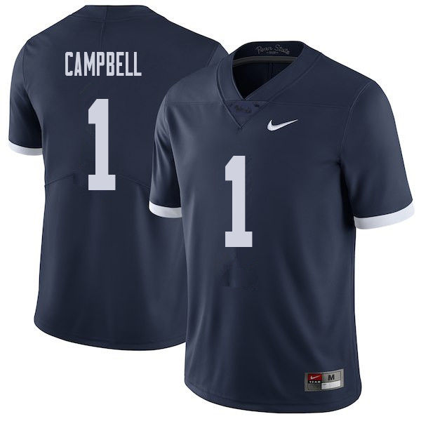 Men #1 Christian Campbell Penn State Nittany Lions College Throwback Football Jerseys Sale-Navy